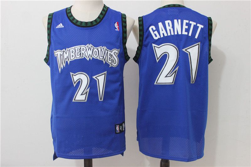Men Minnesota Timberwolves #21 Garnett Blue Adidas NBA Jerseys->minnesota timberwolves->NBA Jersey